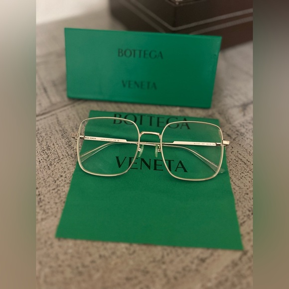 Bottega Veneta VB11100 Gold Square Metal Frame Eye Glasses ? Oversized main image 7